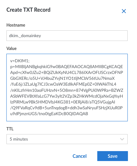Create a DKIM Record Create a DKIM Record