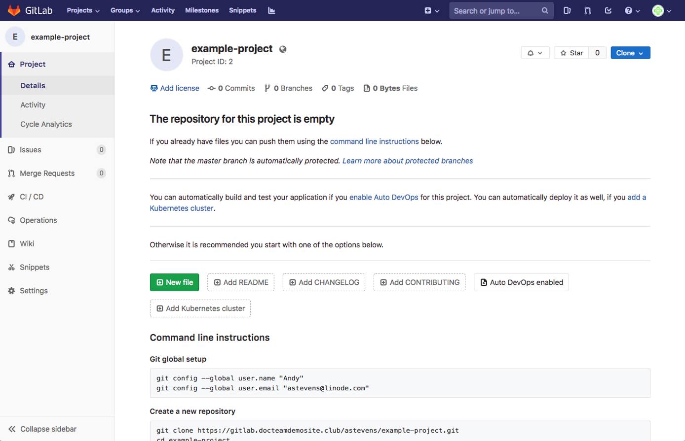 An empty project on GitLab An empty project on GitLab