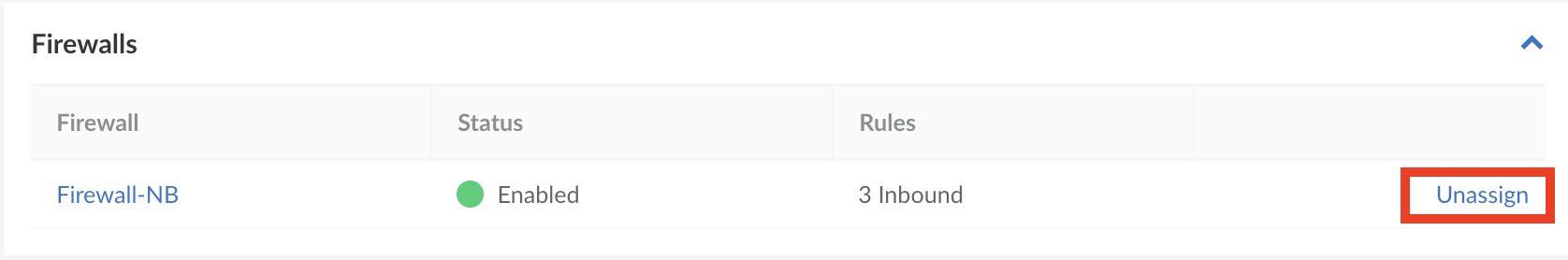 Screenshot of the firewalls form Screenshot of the firewalls form